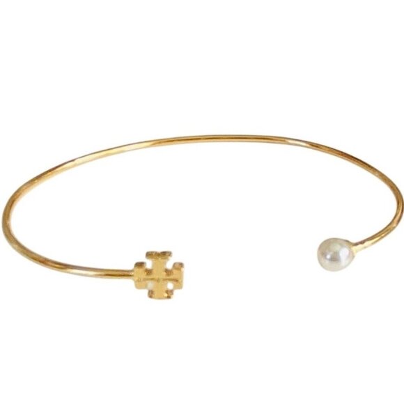 Authentic Tory Burch delicate Kira pearly cuff bracelet - Picture 1 of 5